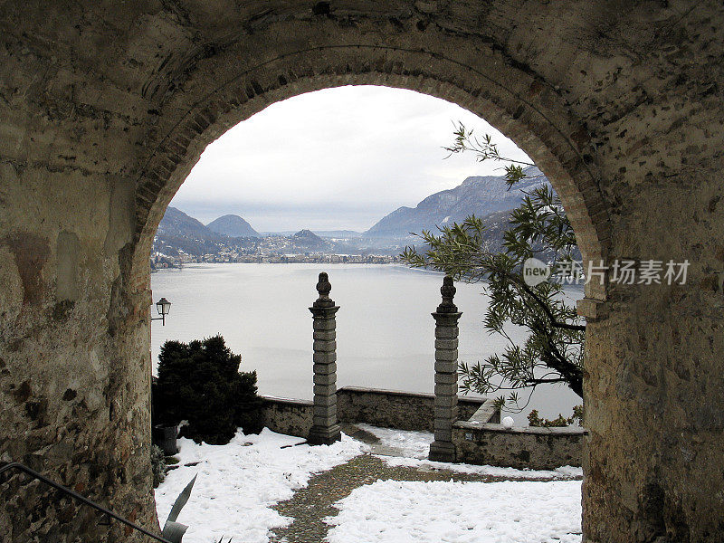 查看美丽的 Lago di Lugano